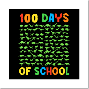 100th DAY OF SCHOOL Teacher Kids 100 Days Dinosaurs Posters and Art